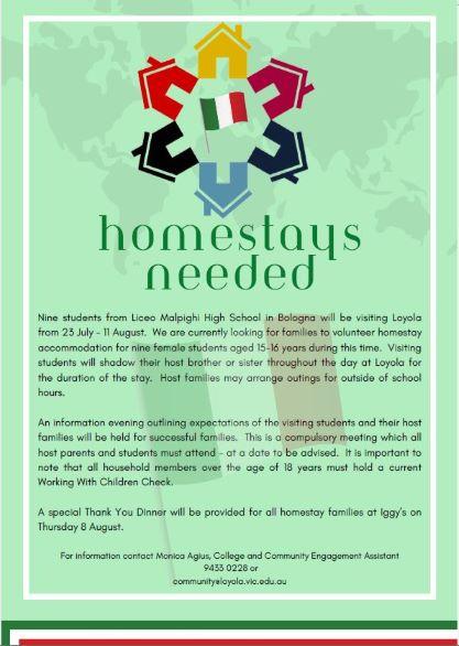 Ignatian 2024: Edition #5 Community Engagement Italian Homestay flyer